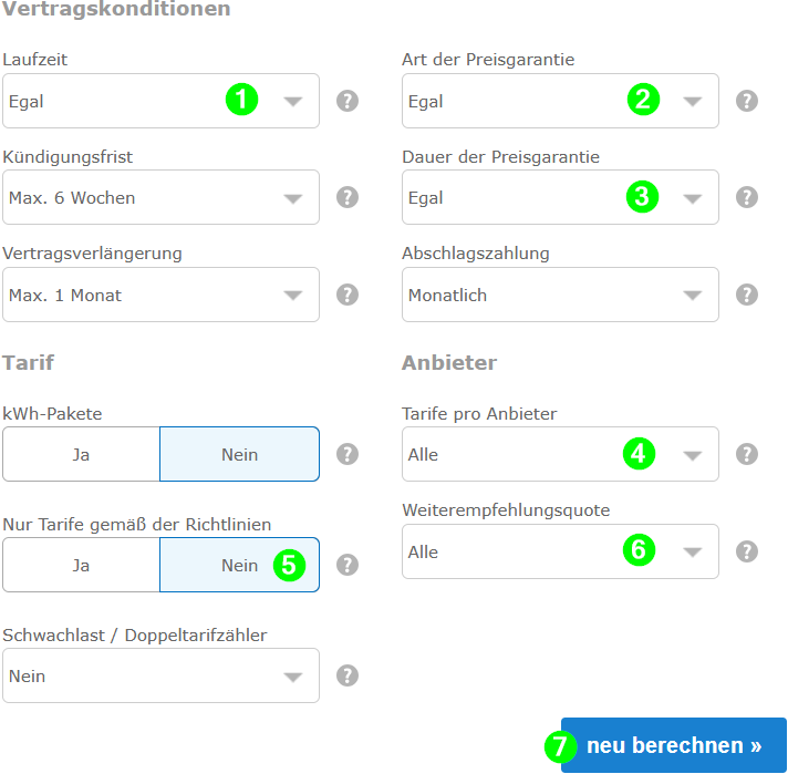 Schritt 3: Vertragskonditionen und Tarifeinstellungen anpassen